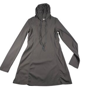 Myellement‎ Boutique Hoodie Dress Gray Long Sleeve Athleisure Activewear Casual
